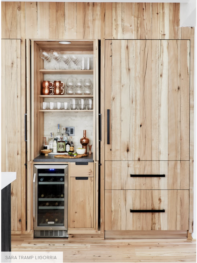 home bar behind cabinets, home bar or entertaqining, limited dspace home bar ideas